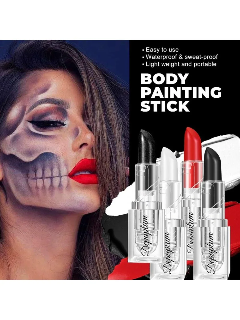 Women's Halloween Black Gradient Matte Lip Liner Combo Long Lasting Lip Stick
